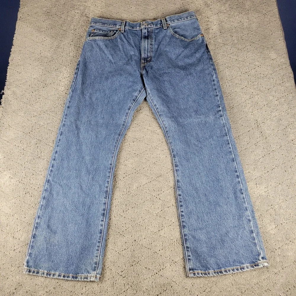 Levis 517 Jeans Mens 38x30 Blue Bootcut Medium Wash Mid Rise Workwear Denim